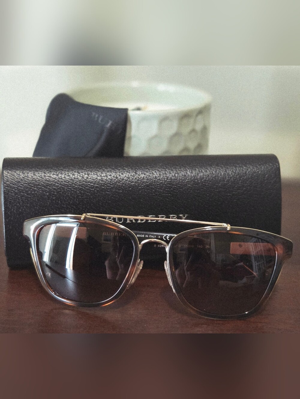 Burberry Brown Gradient Lens Sunglasses with Gold Bridge